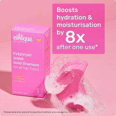 Ethique label ingredients detail with vitamins for shine and clarity