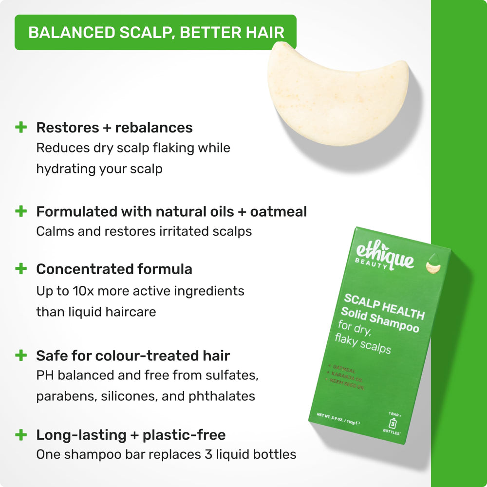 Ethique shampoo bar side profile showing solid shape for travel convenience