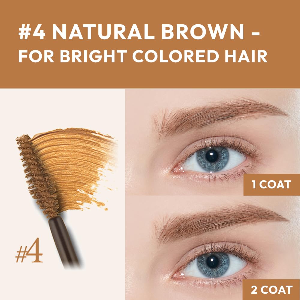 ETUDE before and after brows illustrating fuller natural-looking definition after use