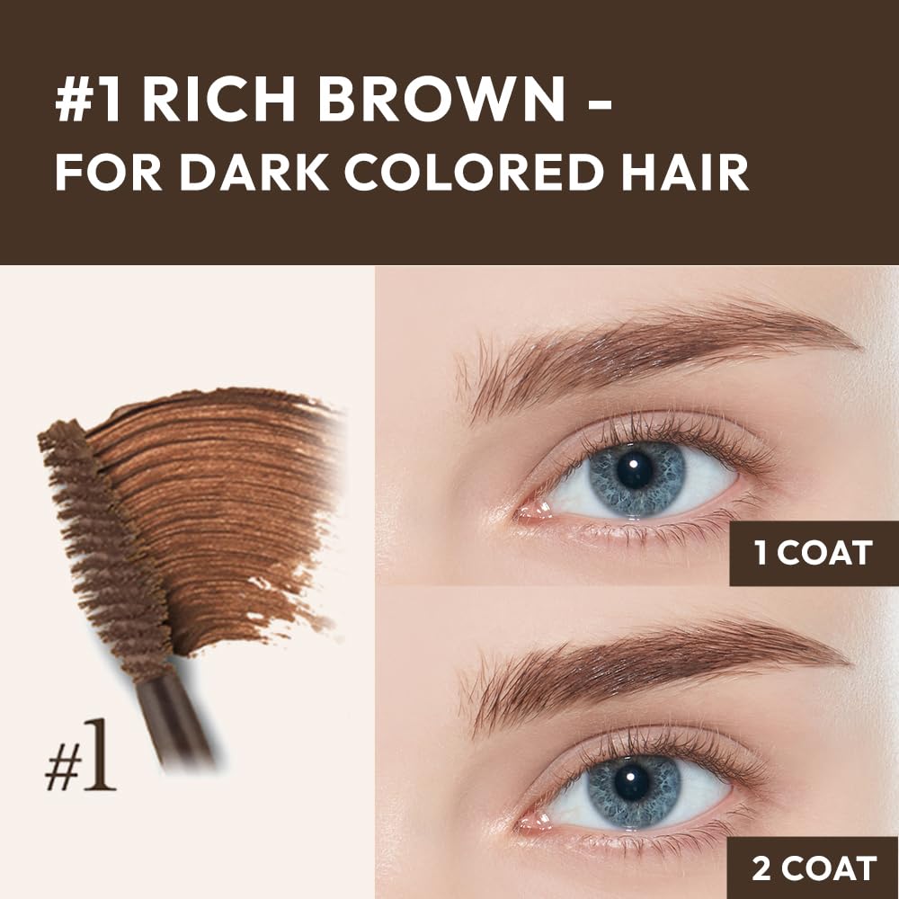 ETUDE application on model showing defined natural brows for real-life wear example