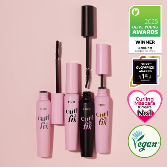 ETUDE close-up brush displays square-edge brush for precise curling