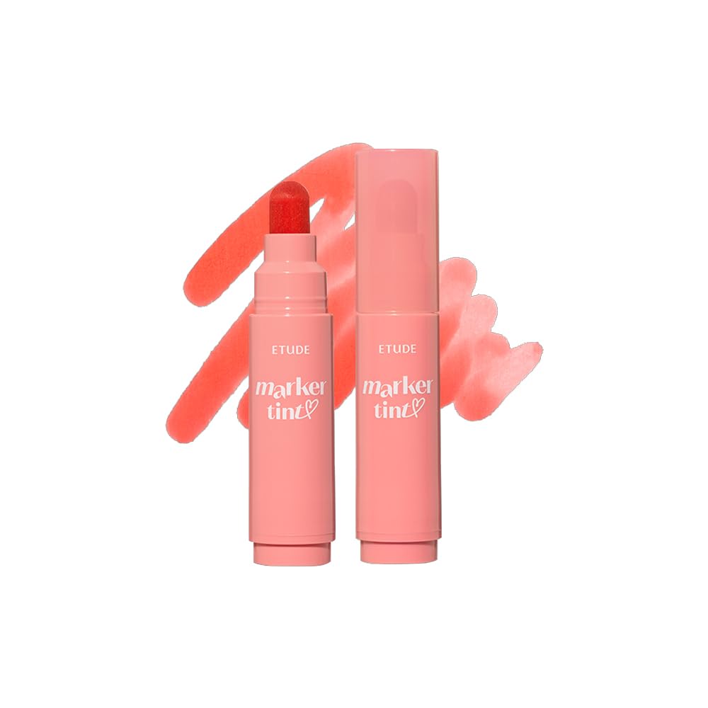ETUDE front packaging showing Pink Tangerine shade and compact design benefit