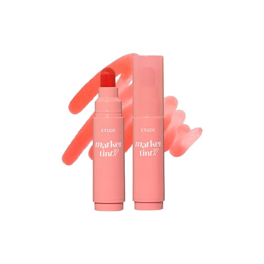 ETUDE front packaging showing Pink Tangerine shade and compact design benefit