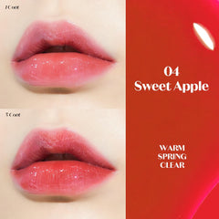 ETUDE doe-foot applicator loaded with Sweet Apple tint for precise application