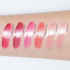 ETUDE texture swatch showing glossy oil finish and moisturizing effect