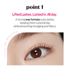 ETUDE before and after lashes showing natural lengthening and visible curl benefit