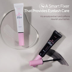 ETUDE Dr. Mascara Fixer inside makeup bag showing portability for travel