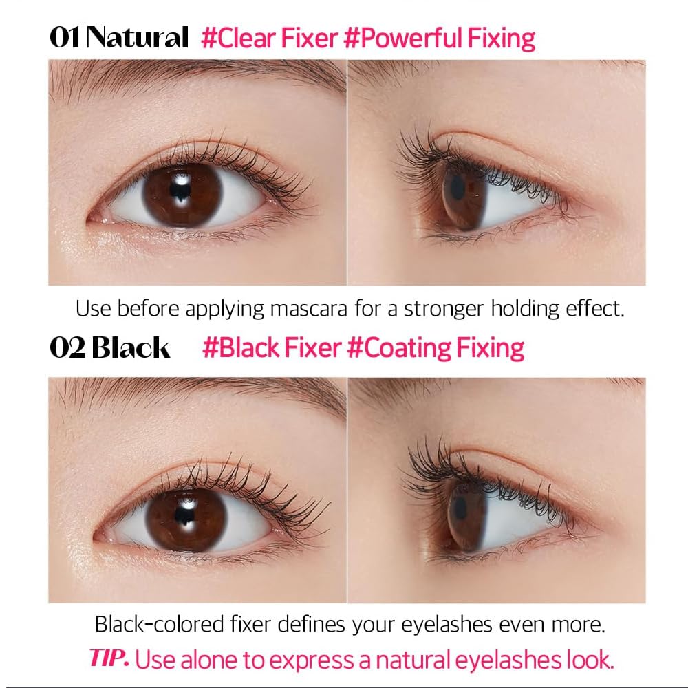 ETUDE Dr. Mascara Fixer tube detail highlighting applicator cap and finish