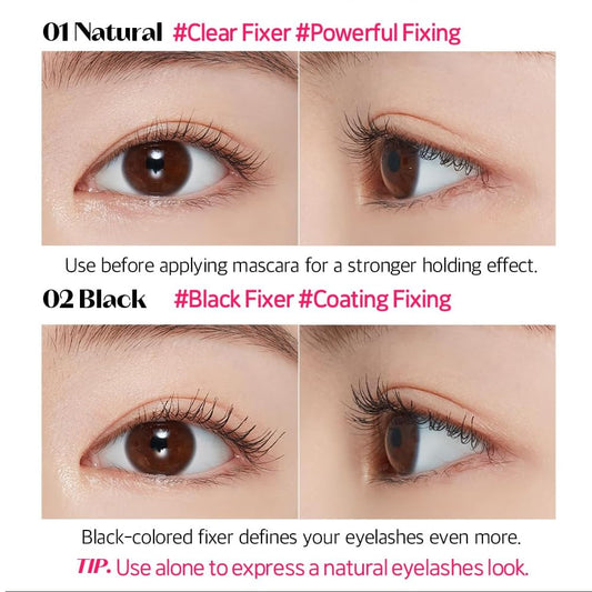 ETUDE Dr. Mascara Fixer tube detail highlighting applicator cap and finish
