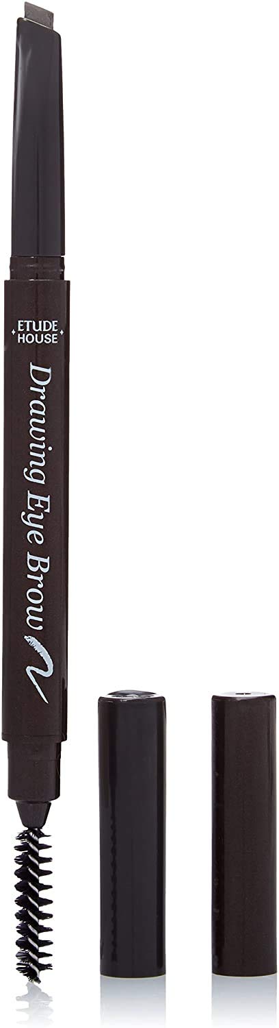 ETUDE pencil close-up of drawn brow stroke highlighting natural realistic finish