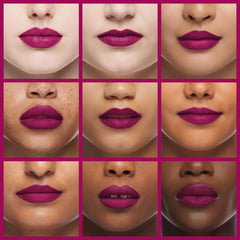 ETUDE on model lips illustrating vibrant grape color benefit