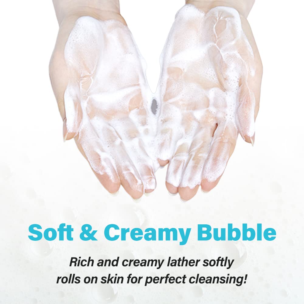 ETUDE in-hand usage applying foam for gentle exfoliation and pore cleaning