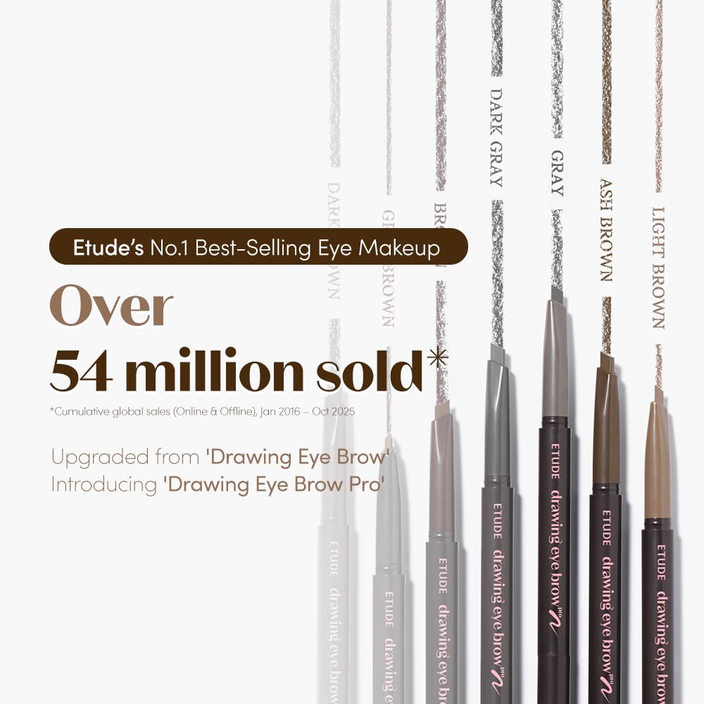 ETUDE pencil in hand showing compact size for travel convenience