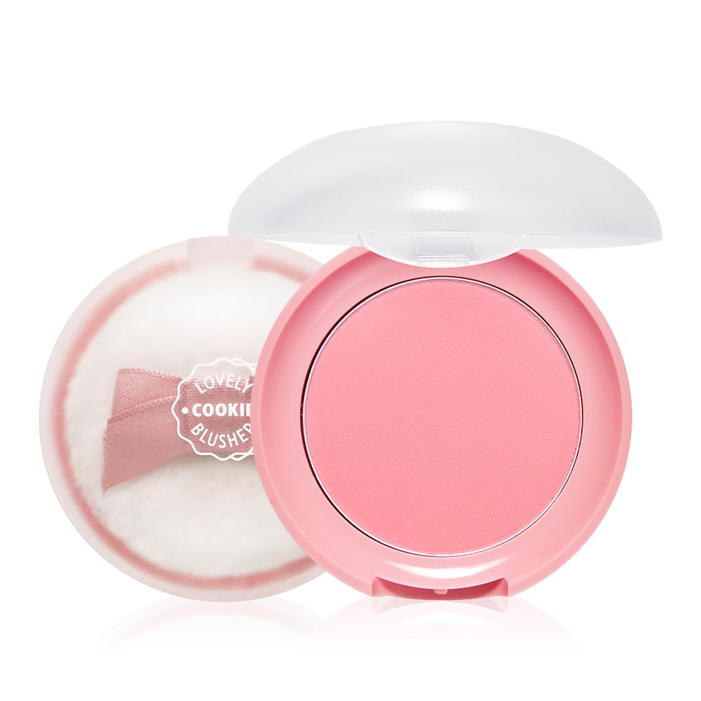 ETUDE compact open showing grapefruit jelly blush for natural glow