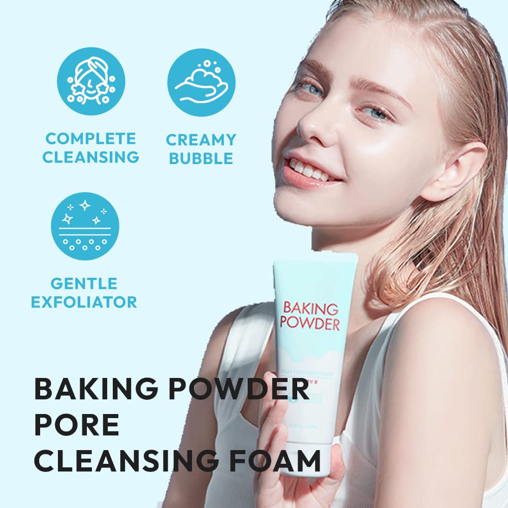 ETUDE micro-sized baking powder particles macro view showing deep-clean action