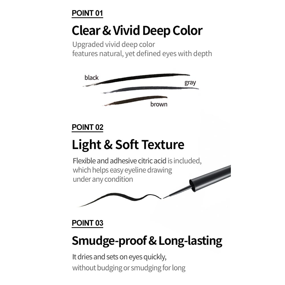 ETUDE swatches of gray eyeliner on arm demonstrating pigmentation and payoff