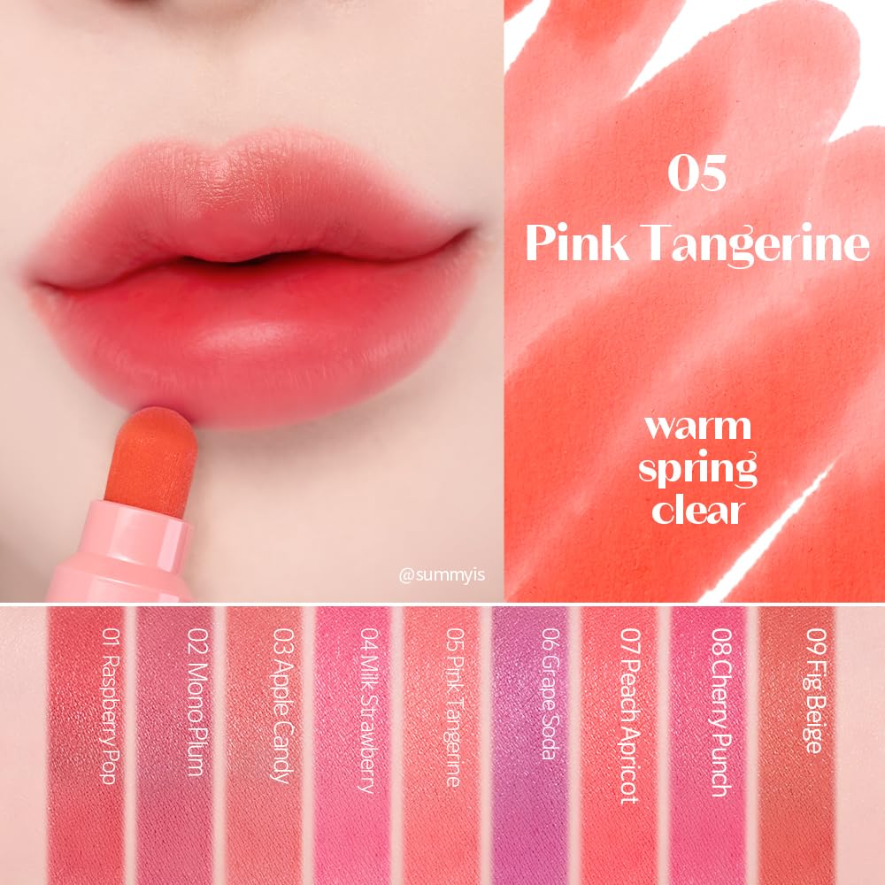 ETUDE pink tangerine swatch on arm showing true high-pigment payoff benefit