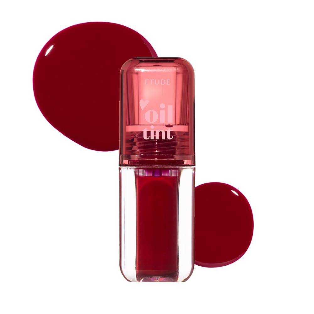 ETUDE tube front view showing Plum Berry shade and glossy finish benefit