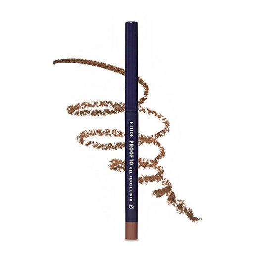 ETUDE front view of honey bronze pencil showcasing compact design and portability