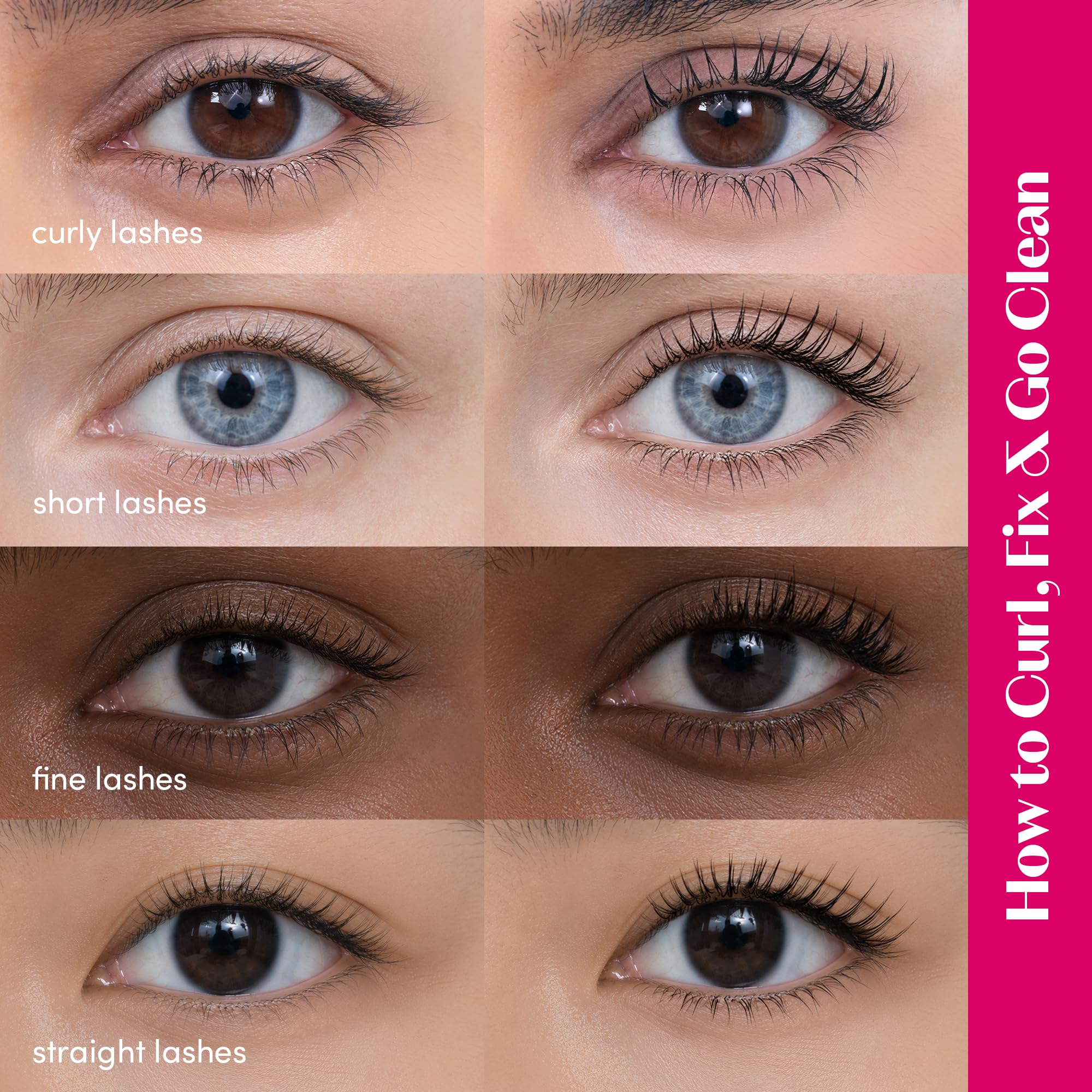 ETUDE swatched lashes showing black pigment and defined length without clumps