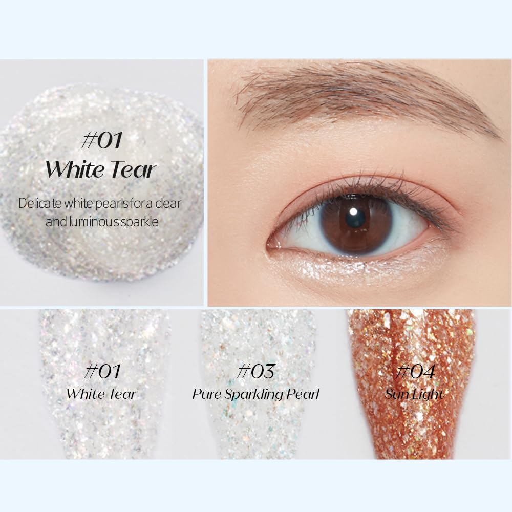 ETUDE glitter texture macro showing crystal and opal flecks for luminous reflective finish
