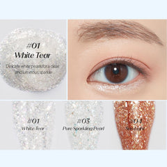 ETUDE glitter texture macro showing crystal and opal flecks for luminous reflective finish