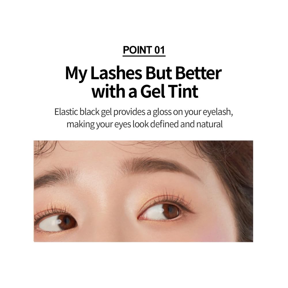 ETUDE black gel texture swipe illustrating smooth coating benefit