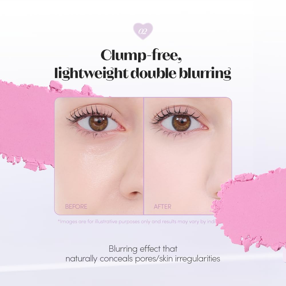 ETUDE applying purple powder under-eye to brighten and neutralize yellow tone