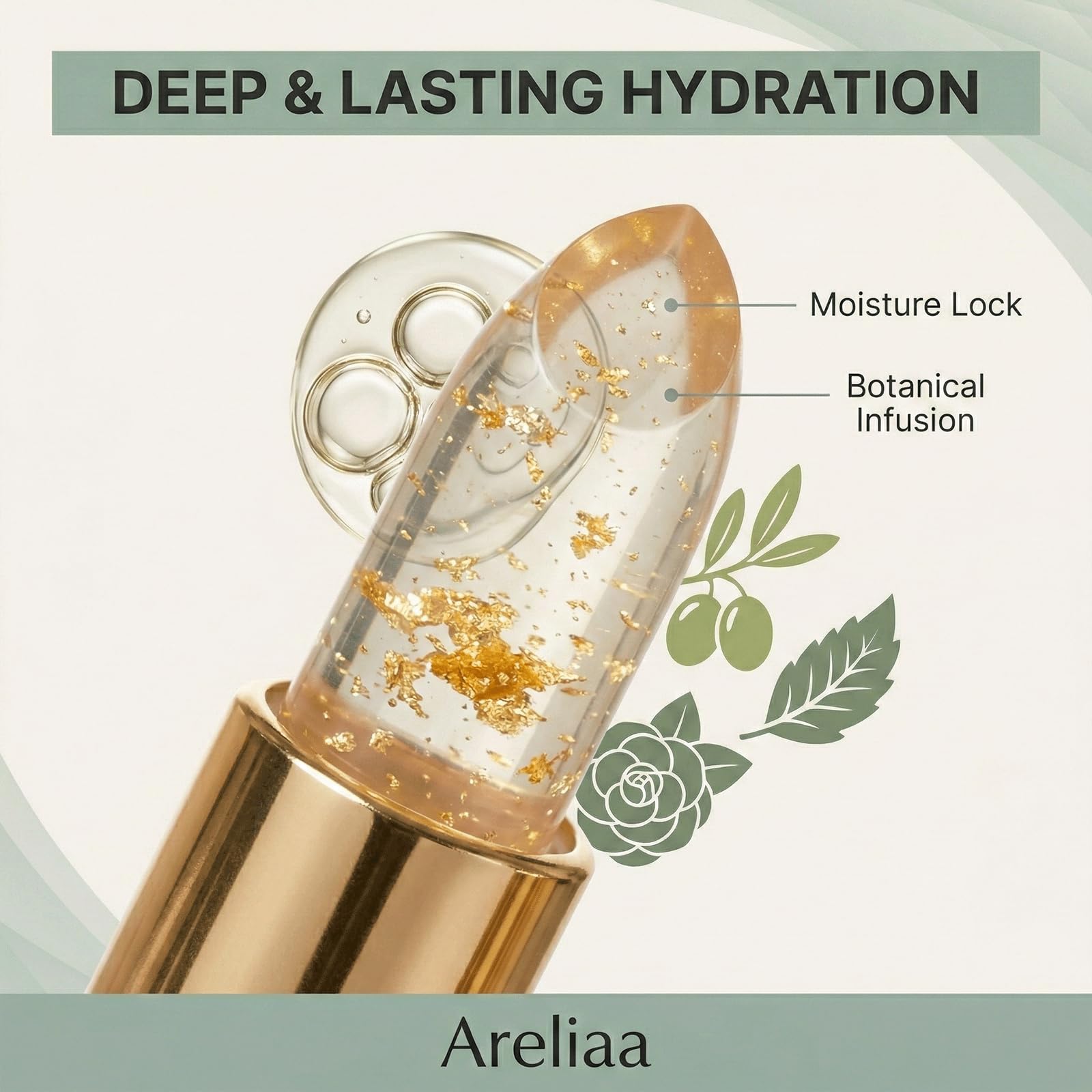 ETUIH Areliaa swatch on hand illustrating color shift and customizable tint advantage