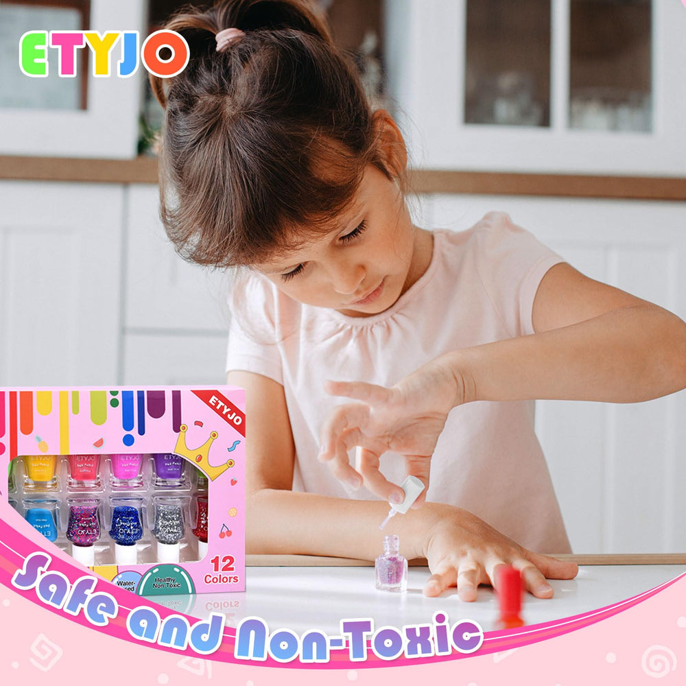 ETYJO child applying nail polish demonstrating easy use and fun result