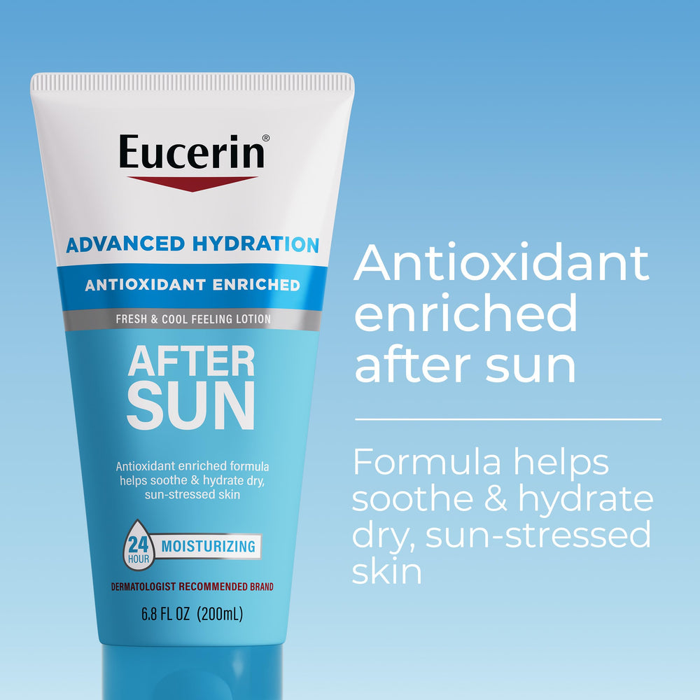 Eucerin after sun texture close-up demonstrating lightweight feel and fast absorption
