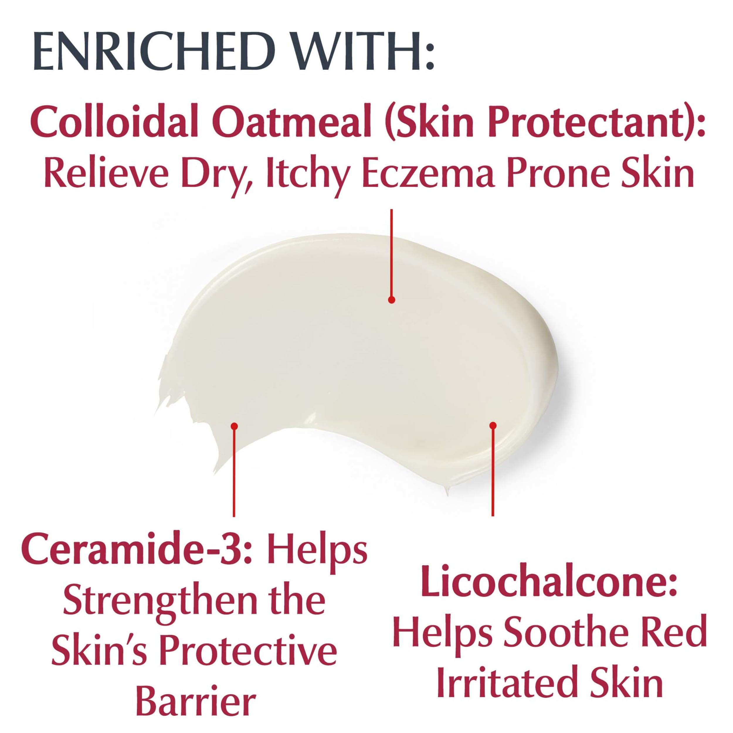 Eucerin being applied to an arm to soothe eczema-prone skin effectively