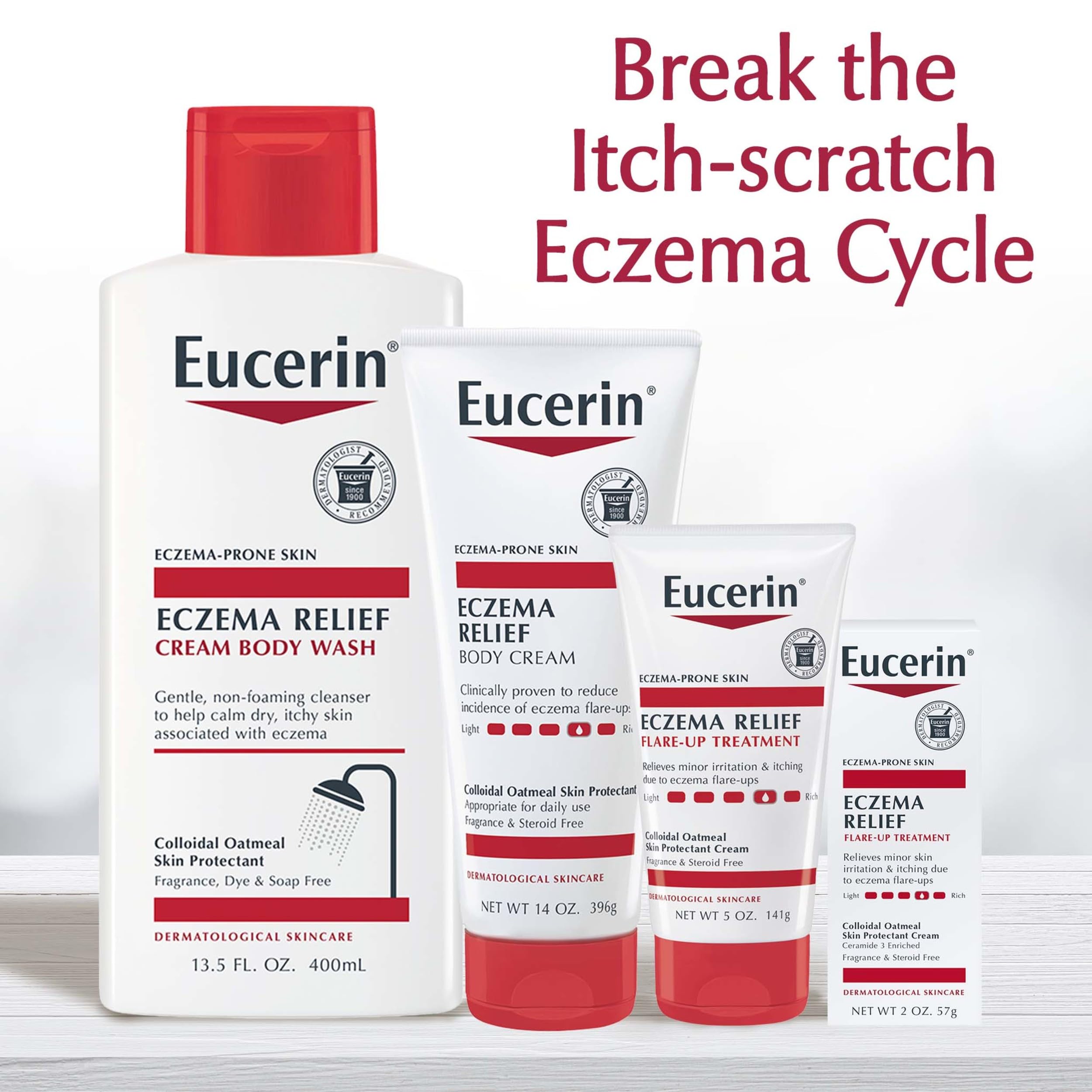 Parent applying Eucerin to baby’s arm to illustrate gentle, pediatric use