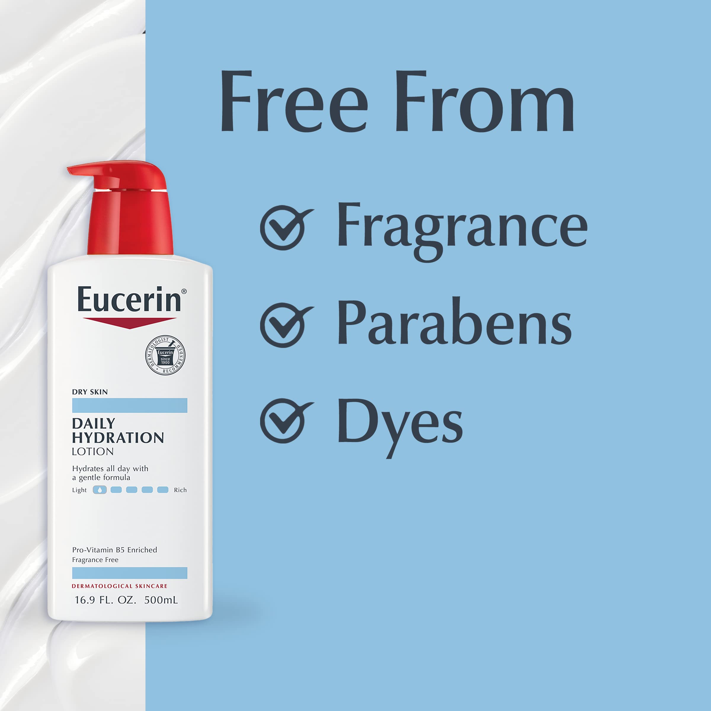Eucerin bottle on bathroom counter in lifestyle scene for daily routine benefit