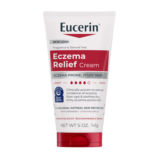 Eucerin front tube showing product name and size for clear identification and trust