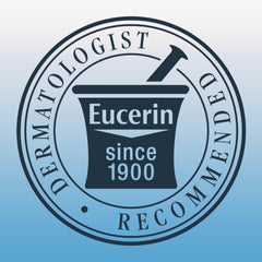Eucerin bottle placed on bathroom counter for everyday use convenience