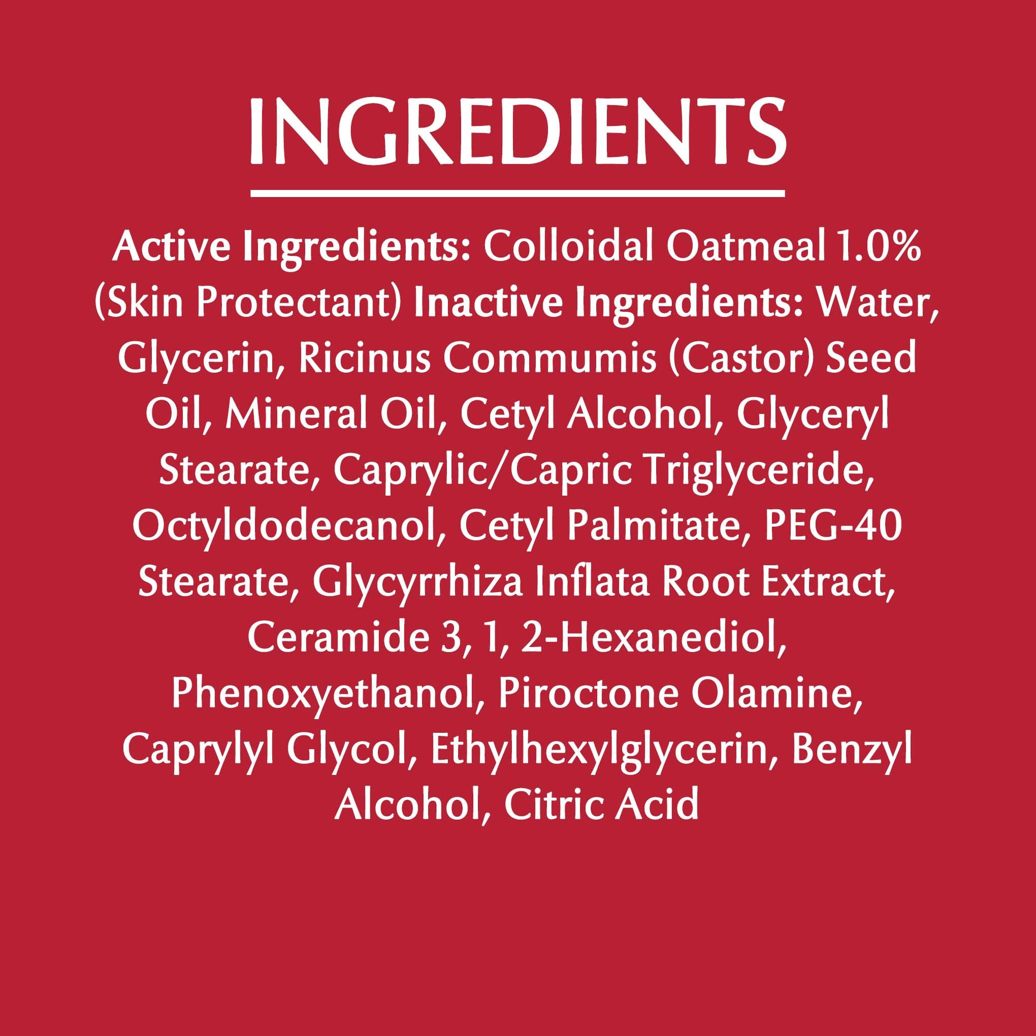 Ingredient-focused image showing colloidal oatmeal and ceramide symbols with Eucerin benefit