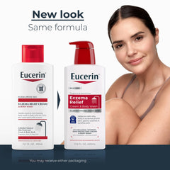 Eucerin pump detail highlighting easy dispensing and hygienic use