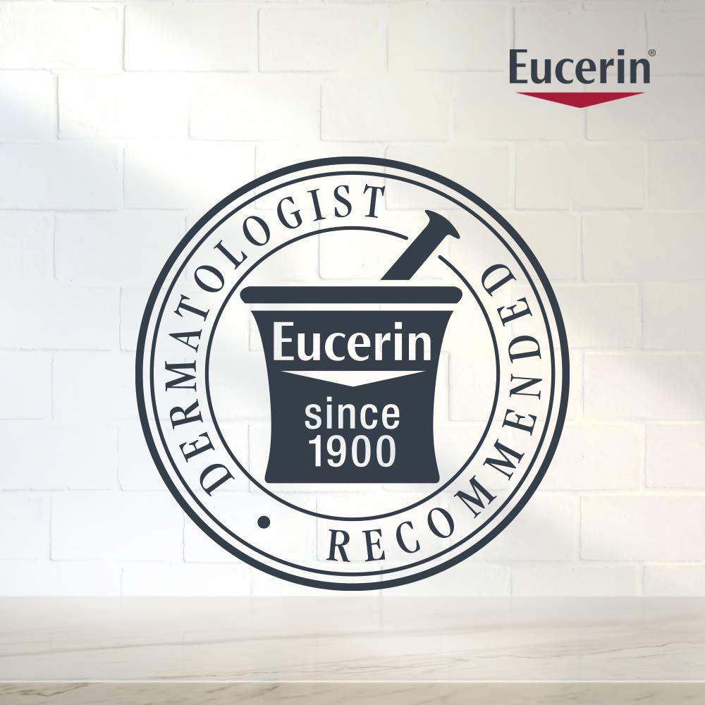 Eucerin label close-up showing fragrance-free, colloidal oatmeal benefit
