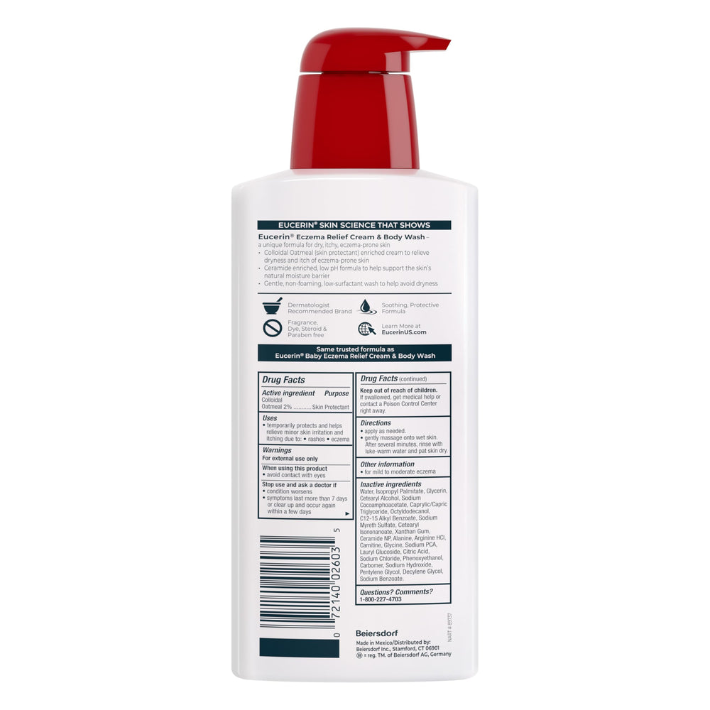 Eucerin cream-texture close-up with visible creamy consistency for soothing