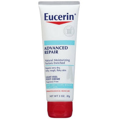 Eucerin front tube showing label and compact 3 oz size for travel convenience