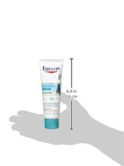 Eucerin tube squeeze detail highlighting non-greasy formula for comfortable wear