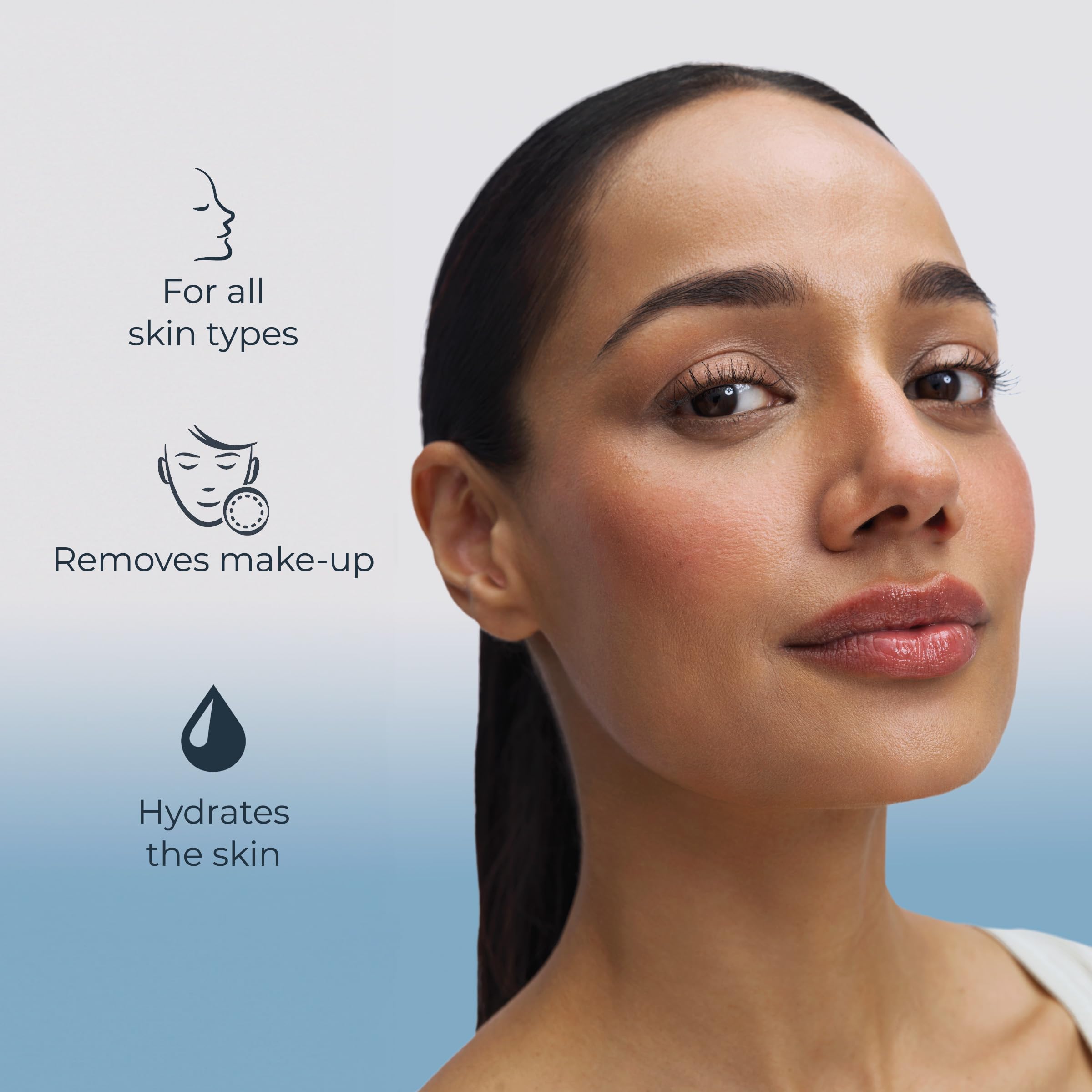 Eucerin hyaluronic acid graphic emphasizing moisture-supporting benefit