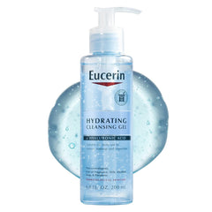 Eucerin bottle front view showing label and 6.8 fl oz benefit