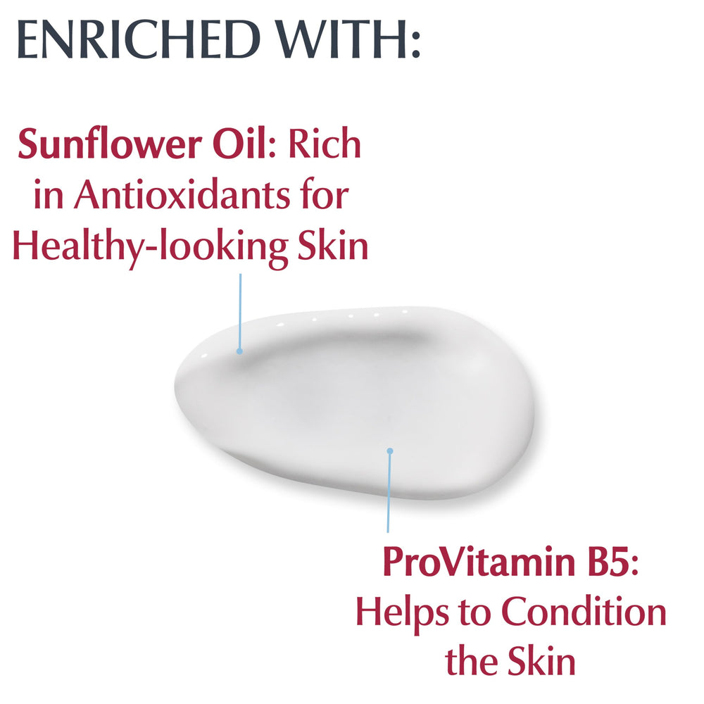 Eucerin label and ingredients panel highlighting gentle, sensitive-skin formulation