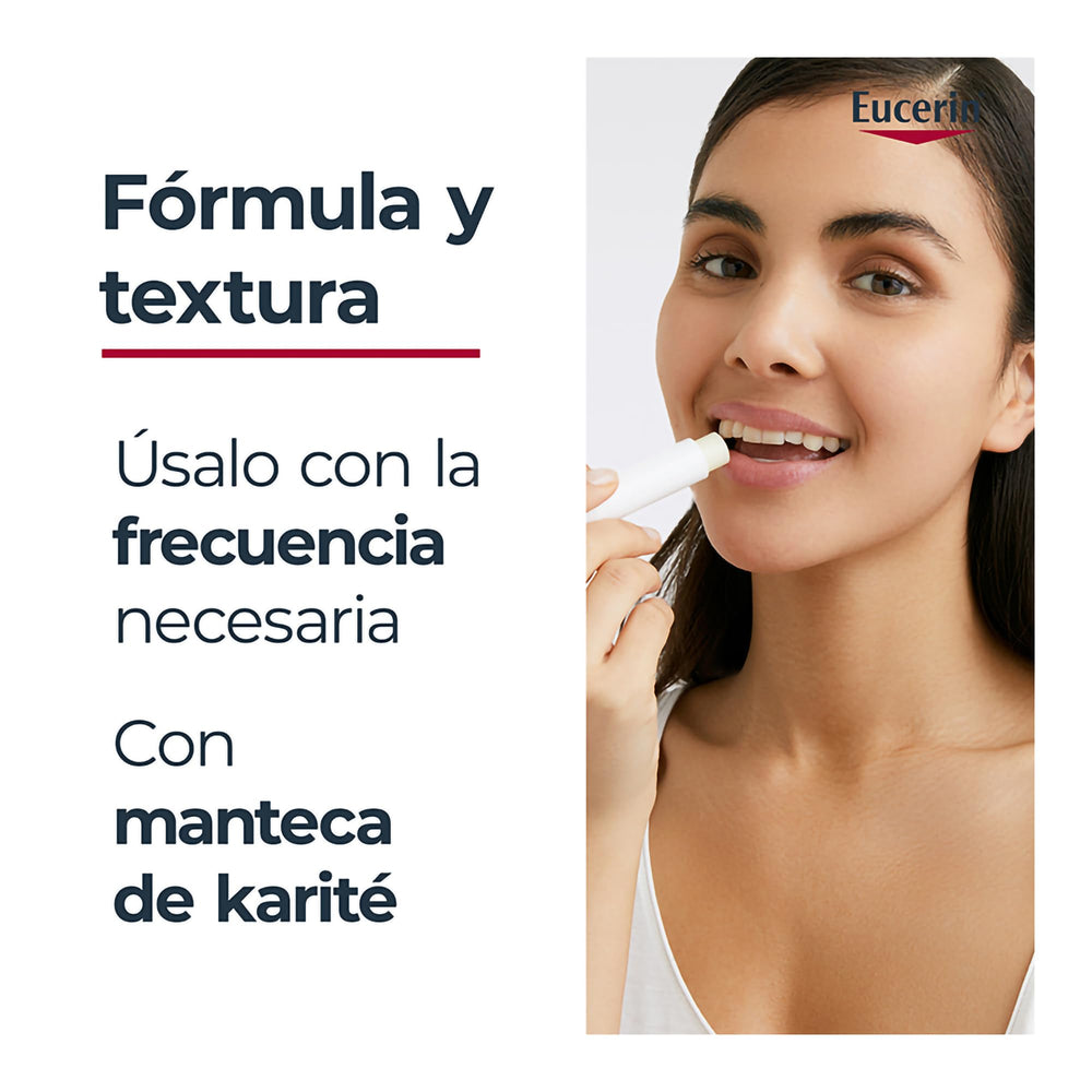 Eucerin Active Care for Lips ingredients label closeup showing key actives