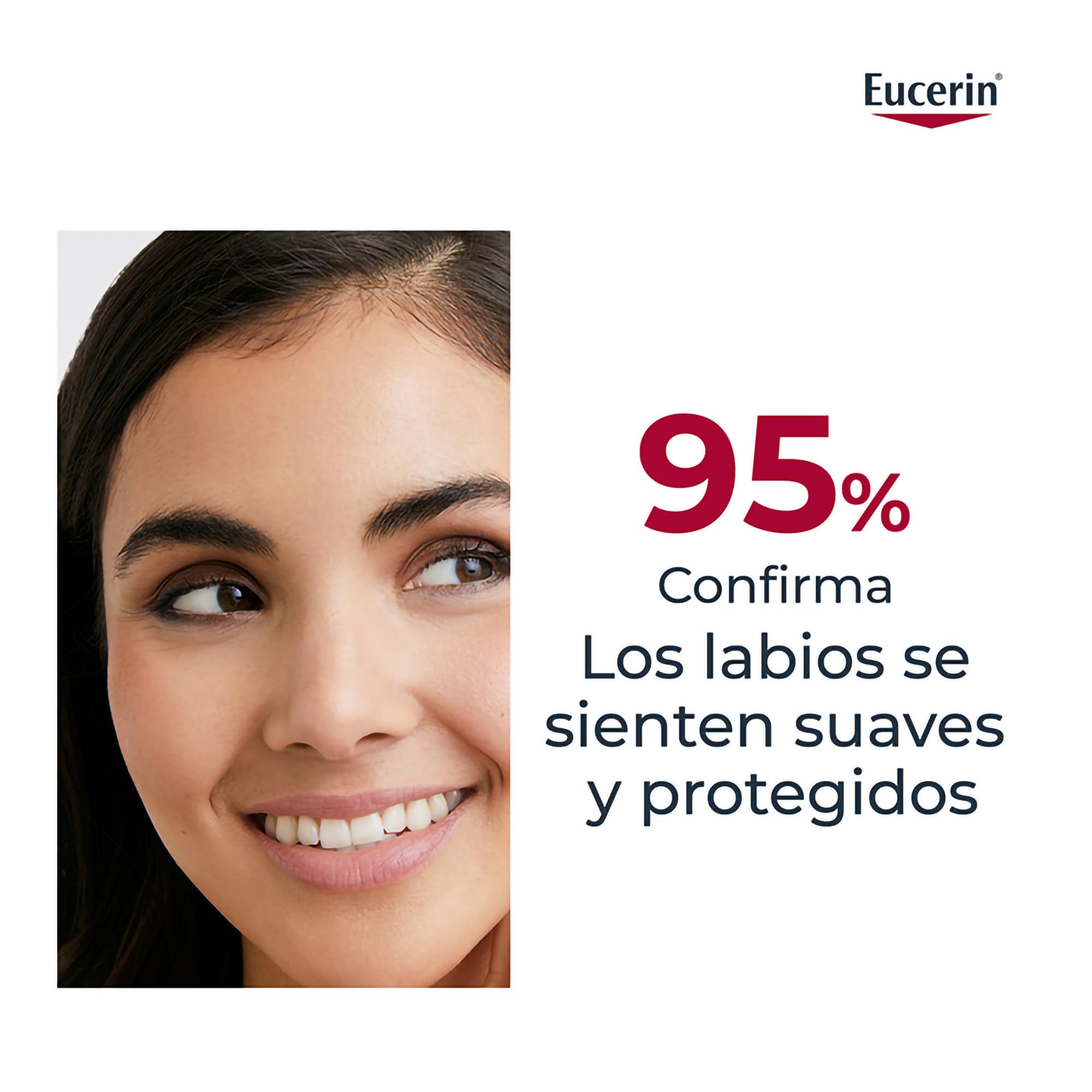 Eucerin Active Care for Lips held by hand showing travel-friendly size