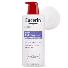 Eucerin bottle front view showing product and moisturizing benefit