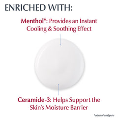 Eucerin menthol cooling ingredient visual implying rapid itch relief