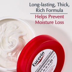 Eucerin label close-up highlighting ingredients and gentle formulation